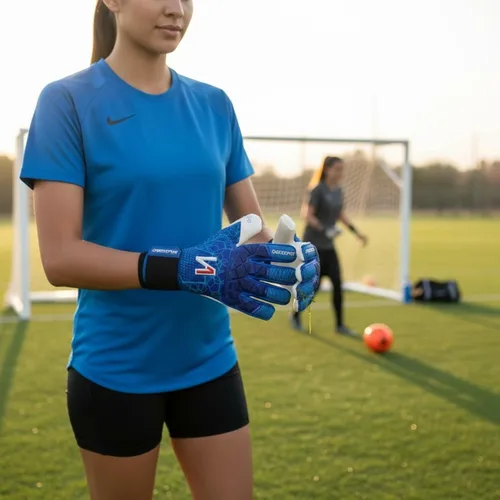 Vista 8 de ONEKEEPER C-TEC - Guantes de portero de nivel profesional Aqua Pro Blue para adultos y jóvenes, guantes de portero de fútbol GK, látex aguamarina