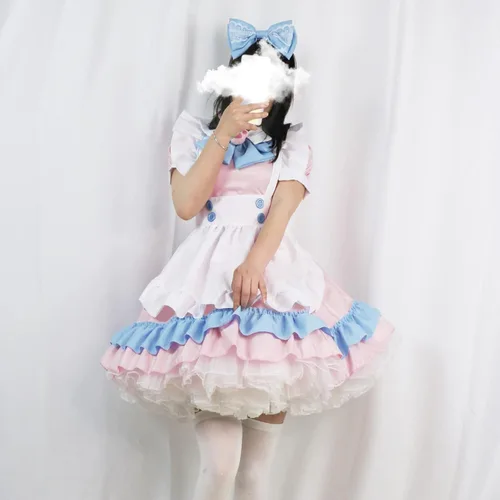 Vista 6 de Disfraz de sirvienta japonesa para mujer, diseño de moker, delantal francés