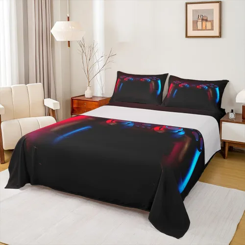 Vista 37 de Juego de sábanas de 3 piezas con diseño abstracto de estrellas y sol para niños, diseño de luna y sol, para niños y adultos, diseño de árbol