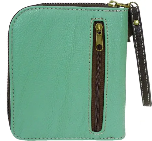 Vista 2 de CHALA Bolsos - Cartera con cremallera alrededor, pulsera, 8 ranuras para tarjetas de crédito, monedero resistente para mujer