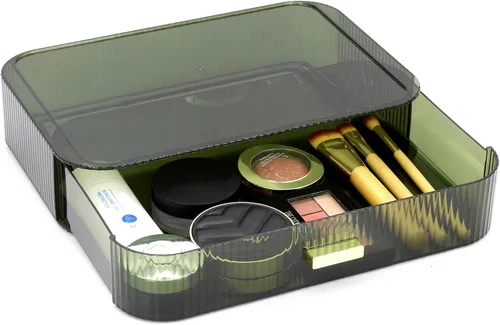 Vista 9 de Organizador de maquillaje con cajones apilables, organizadores y almacenamiento para tocador de baño, ideal para cosméticos, cuidado de la piel