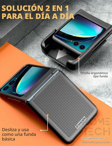 Vista 3 de Funda diseñada para Motorola Razr+ (2023) con funda de clip para cinturón