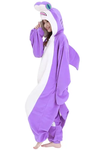 Vista 9 de Pijama Kigurumi de Tiburón Martillo para Adultos Multicolor