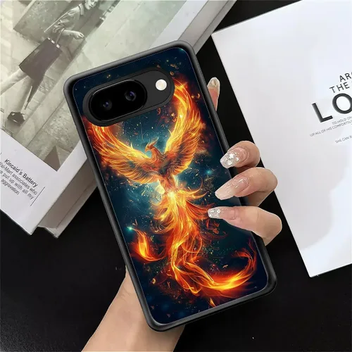 Vista 581 de Compatible con Google Pixel 4A 5G Mobile Case Creative Acrylic Panel trasero Silicona Protección Grip especialmente diseñado para Google Pixel 4A 5G