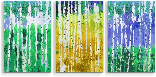 Vista 15 de wall26 3 Panel Canvas Wall Art Silver Birch Pictures Home Wall Decorations for Bedroom Living Room Paintings Canvas Prints Framed - 16"x24" x 3