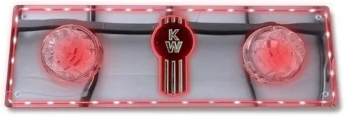 Vista 8 de Florida's Finest Customs compatible con luces de techo para dormitorio Kenworth (azul) Placa de luz de cúpula y acabado espejado Inserto