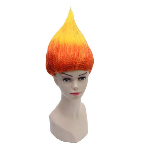 Vista 3 de BERON Peluca de fiesta de disfraces de cosplay con forma de llama, peluca de fuego de Halloween (color llama)