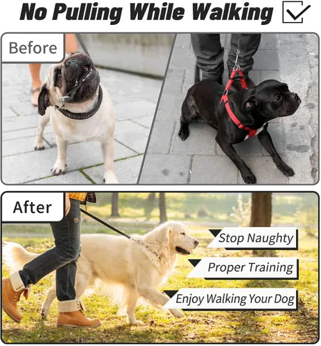 Vista 7 de Collar de punta para perro, collar de entrenamiento para perros con clip de liberación rápida, eslabones ajustables de acero inoxidable con puntas