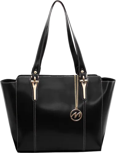 Vista 3 de McKlein ALICIA - Bolso de cuero para mujer con bolsillo para tablet, bolsa para computadora portátil para mujer, cuero ligero, bolsa de mano