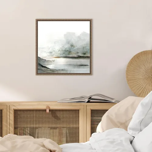 Vista 5 de Amanti Art Lienzo enmarcado para pared, 16 x 16 Ebb por Dan Hobday, lienzo enmarcado para pared, obras de arte de paisajes, decoración tradicional