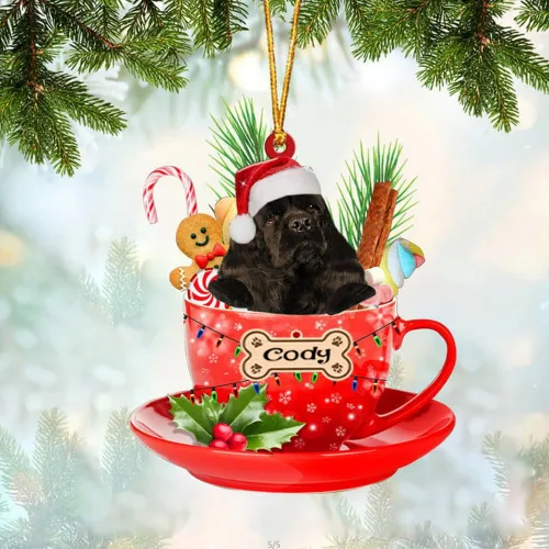 Vista 33 de NAZENTI Adorno personalizado de Alaskan Malamute en taza roja, adorno de Navidad personalizado para perros amantes de las mascotas, colgante