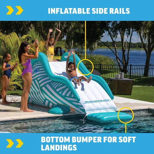 Vista 2 de Wow Sports Wiggler - Tobogán inflable para rociadores, color blanco y verde azulado, accesorio para manguera de jardín, para fiestas en el patio