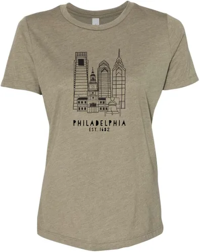 Vista 37 de Cute Women's Screen Printed Crew Neck Tee, Shirts With Sayings, Dusty Blue or Olive