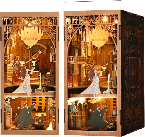 Vista 19 de CCCDF Kit de rincón de libros, rompecabezas de madera 3D para adultos, adolescentes, kit de bricolaje en miniatura para casa de muñecas, soporte