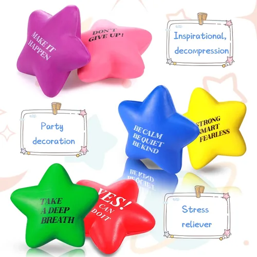 Vista 2 de Chalyna 30 piezas de regalos motivacionales de 2.2 pulgadas para aliviar el estrés, colores surtidos Varios