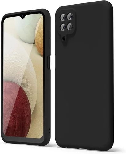 Vista 174 de oakxco Funda para teléfono Samsung Galaxy A12 con agarre de silicona líquida, linda delgada fina suave cubierta de gel de goma TPU lisa para mujeres