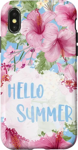 Vista 4 de Funda para iPhone 15 Hello Summer Sign Decor Summer Tropical Hibiscus Flowers Case