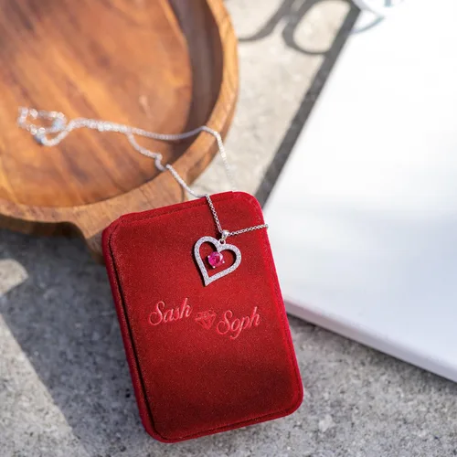 Vista 6 de Sash & Soph Collar de corazón infinito para mujer, collar de corazón de plata de ley 925 para novia, colgante de corazón de amor en cadena de 18