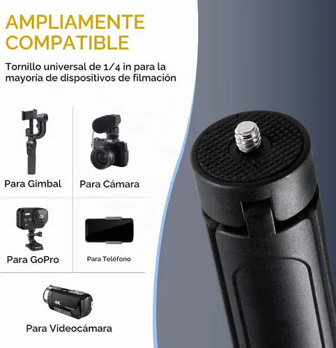 Vista 6 de Mini trípode de 1/4, soporte de escritorio C01 Pro de sobremesa, trípode compacto con tornillo de 1/4 pulgadas para luz weeylite K21, luz de foto