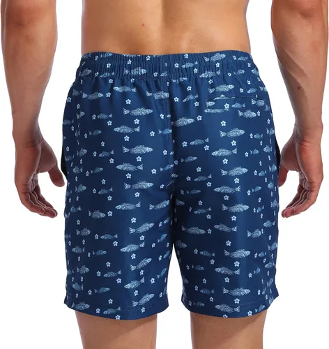 Vista 3 de Biwisy Mens Swim Trunks Quick Dry Swim Shorts with Mesh Lining Funny Beach Shorts