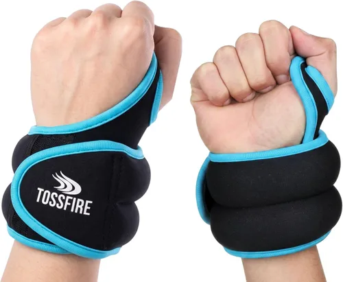 Vista 9 de Comfecto Wrist Weights with Thumb Loops Lock, 1lb*2 2lbs*2 for Running, Strength Training, Walking, Exercises, Gym, Cardio, Men, Women Rosa