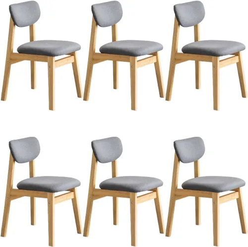 Vista 28 de YVYKFZD Dining Chairs Set, Solid Wood Kitchen Chairs, Upholstered Dining Room Chair with Curved Backrest, Living Room Chair with Removable Fabric
