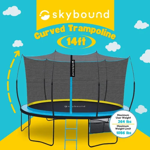 Vista 6 de SkyBound Trampolín – Trampolín grande de 10 pies, 12 pies y 14 pies, aprobado por la ASTM, trampolín resistente para niños y adultos – Trampolín