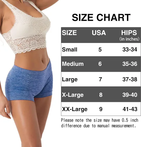 Vista 6 de R Ruxia - Bragas tipo bóxer para mujer, ropa interior de nailon sin costuras, calzones tipo bóxer elásticos, paquete de 5
