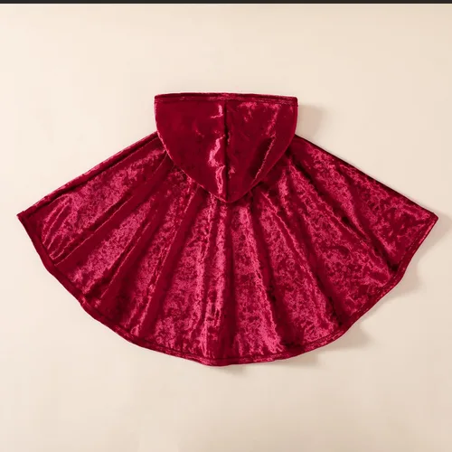 Vista 3 de Disfraz de Navidad para bebé, capa de terciopelo con capucha, capa lisa, chaqueta de Papá Noel, ropa de cosplay