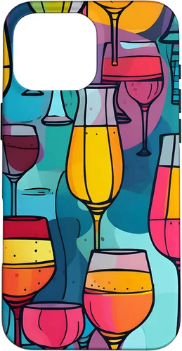 Vista 19 de Estuche de arte abstracto vibrante para copas de vino para iPhone 16