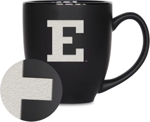 Vista 361 de Rico Industries - Taza de cerámica mate negra con grabado láser estándar de 15oz para NCAA (escuelas T & U) - Para bebidas calientes o frías