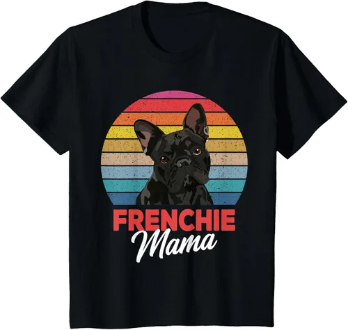 Vista 48 de Frenchie Mama - Camiseta divertida de regalo para niñas y perros Bulldog Francés, Negro, S