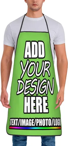 Vista 24 de Delantal personalizado personalizado para añadir nombre, foto, texto, logotipo, cocina ajustable para cocinero para hombres y mujeres