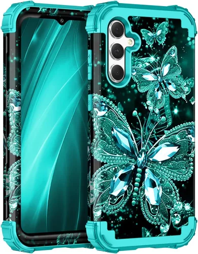Vista 96 de Miqala Funda para Galaxy A14 5G, que brilla en la oscuridad, tres capas, resistente, a prueba de golpes, protección completa, parachoques