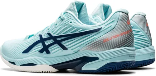 Vista 3 de ASICS Solution Speed FF 2 Clay - Tenis para mujer, parte superior aplicada en poliuretano, color azul claro/índigo claro, talla M, Azul