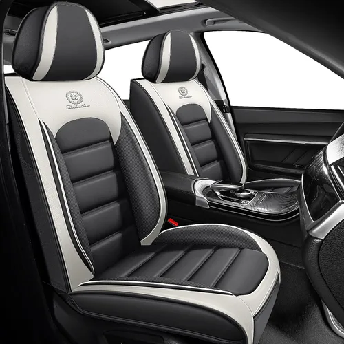 Vista 10 de Fundas de asiento para Chevrolet Chevy Aveo 2004-2011, funda de asiento de automóvil de piel sintética, compatible con bolsa de aire, protector