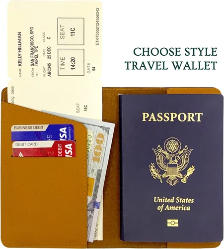 Vista 4 de Wanderlust - Soporte para pasaporte de cuero para mujer