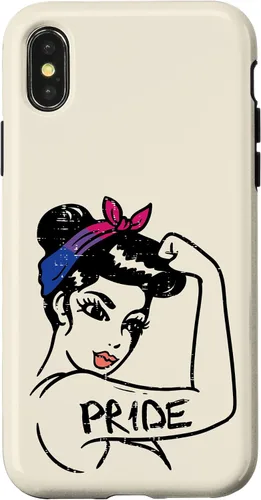 Vista 4 de Funda de regalo para iPhone 14 con bandera LGBTQ de orgullo bisexual e irrompible para mujer fuerte
