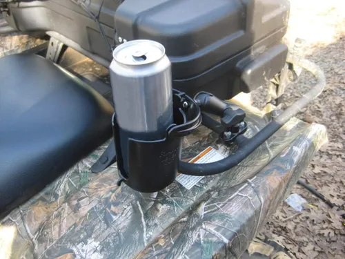 Vista 2 de Soporte para taza de bebida RAM Mount, con base de perno en U Portavasos autonivelante con bola de tamaño B de 1 pulgada para motocicletas, ATV