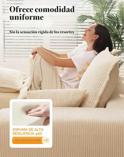 Vista 6 de Cómodo sofá Cloud de 107" con chaise en forma de L y asiento profundo, sofá seccional modular en una caja, sofás tapizados sin estructura para sala