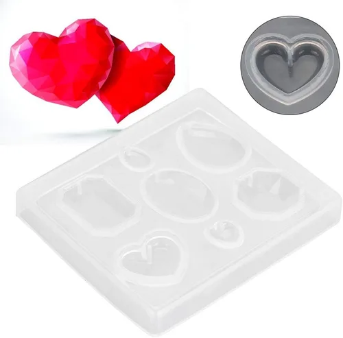 Vista 3 de Fundición, silicona transparente facetada para joyería y fabricación de manualidades