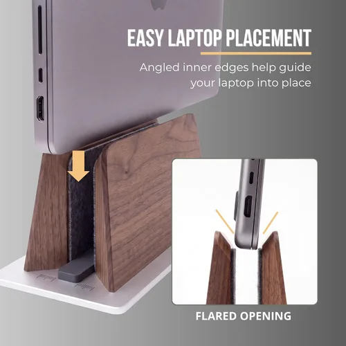 Vista 3 de Muso Wood - Soporte vertical para computadora portátil, soporte ajustable