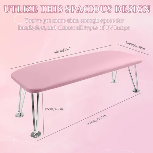 Vista 8 de Reposabrazos para uñas, reposabrazos de cuero de microfibra para uñas acrílicas, mesa de descanso de brazos con cojín de almohada para manicura