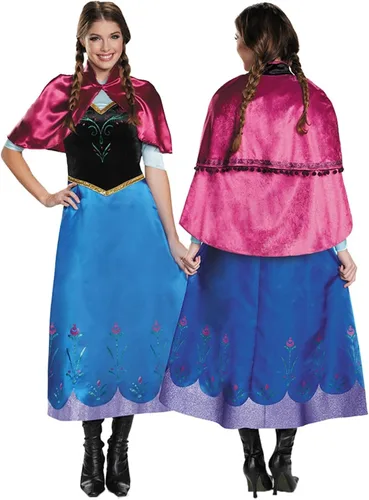 Vista 3 de TYCDZ Disfraz de Halloween para adulta, disfraz de princesa Anna Frozen blanco como la nieve