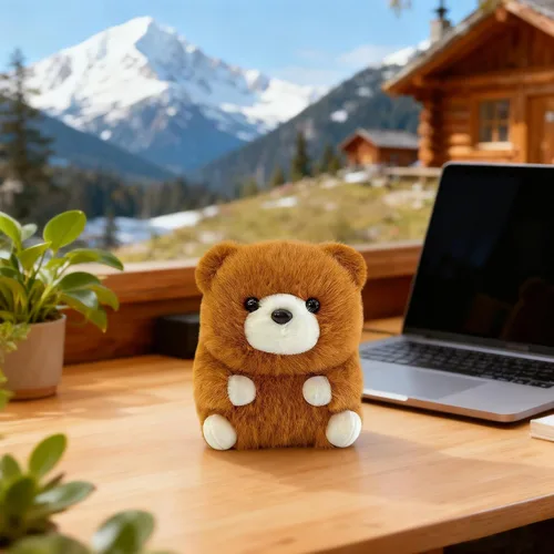 Vista 2 de Lindo oso de peluche, peluche de oso pequeño de 5 pulgadas para tablero de automóvil, escritorio de oficina y decoración del hogar, regalo de felpa
