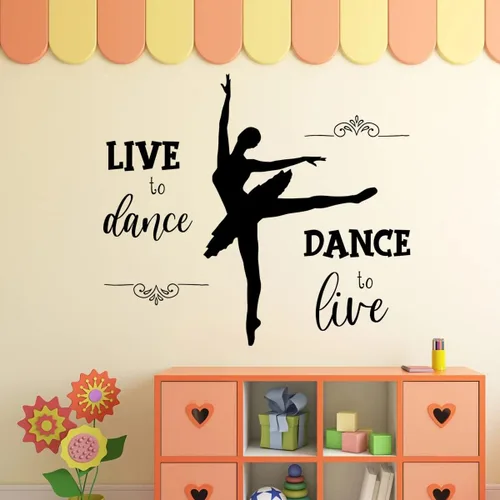 Vista 5 de Calcomanías de pared para niñas bailarinas, gimnasios, calcomanías de pared extraíbles para decoración de pared de bailarina, arte para dormitorio