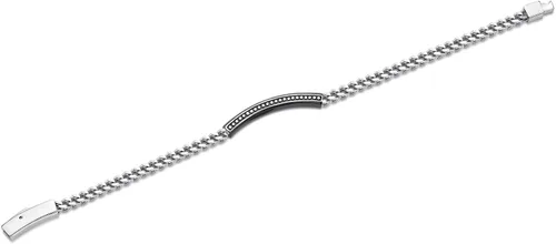 Vista 3 de Metro Jewelry Pulsera gruesa de acero inoxidable para hombre con chapado en iones negro, 8.5 pulgadas de largo y 0.236 in de ancho con cierre a