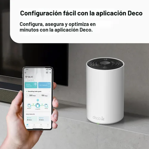 Vista 8 de TP-Link Deco XE70 Pro AXE4900 Tri-Band WiFi 6E Sistema de WiFi en Malla - Puertos WAN/LAN de 2.5G, Wi-Fi 7 de 4.9 Gbps, Cobertura de 730 m², Conecta