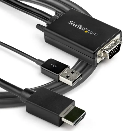 Vista 6 de StarTech - Cable convertidor VGA a HDMI de 6 pies (6.6 ft), audio USB (VGA2HDMM2M)