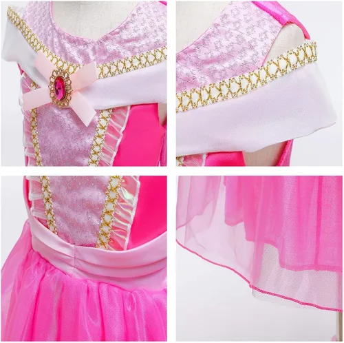 Vista 24 de REXREII Disfraz de princesa durmiente para niñas, disfraz de Halloween, cosplay, Navidad, fiesta de cumpleaños (accesorios)
